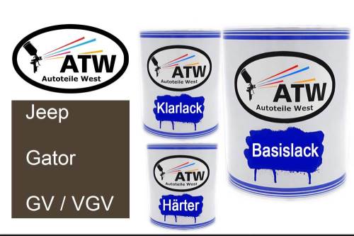 Jeep, Gator, GV / VGV: 1L Lackdose + 1L Klarlack + 500ml Härter - Set, von ATW Autoteile West.